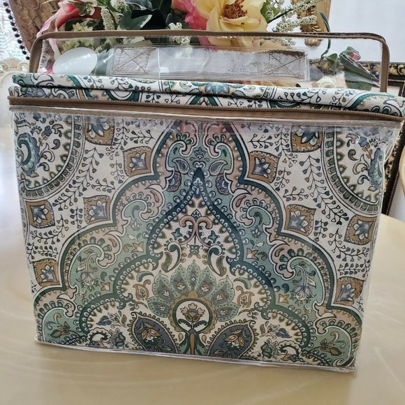 Nicole Miller Floral Medallion Paisley King 3 Pc 100% Cotton Duvet Cover Set - Picture 6 of 11